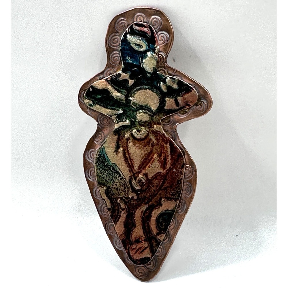 Artisan Copper Goddess Brooch & Pendant - Handmade "Love Who You Are" 3"‎ - Picture 3 of 8